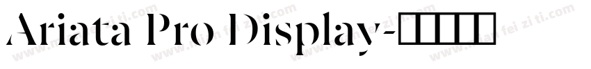 Ariata Pro Display字体转换